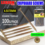 Screws Chipboard 4.5x70mm 100g/pk