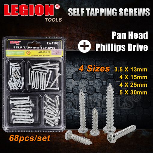 1pack Screws Self Tapping 68pcs/pk