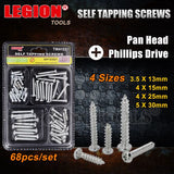 1pack Screws Self Tapping 68pcs/pk