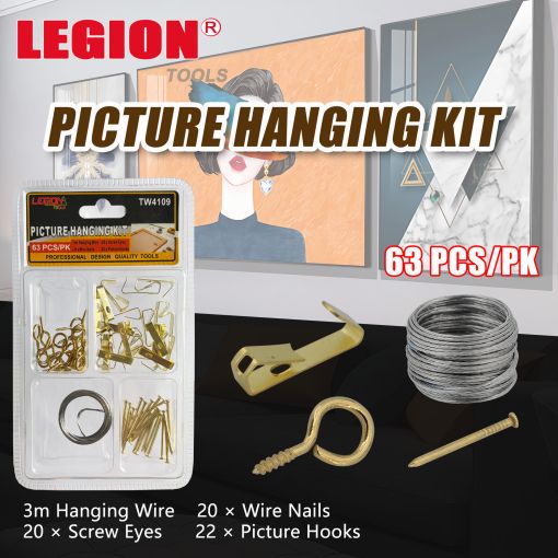 1pack Picture Hanging Kit 63pcs/pk