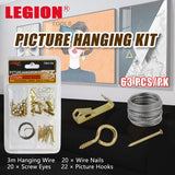 1pack Picture Hanging Kit 63pcs/pk