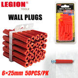 1pack Wall Plugs 6x25mm 50pcs/pk