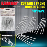 1pack 4-Prong Pleated Curtain Tape Hook 56mm 10pcs/pk