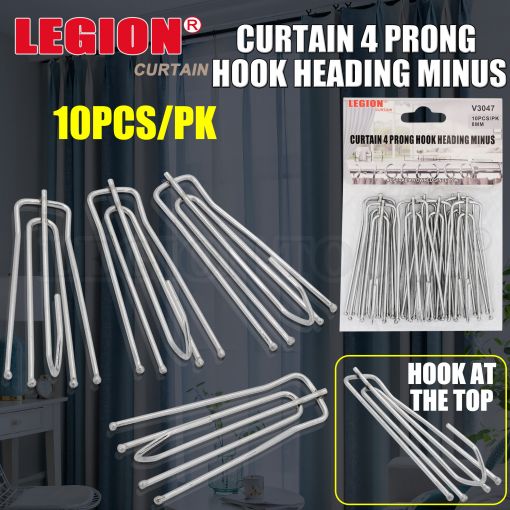 1pack 4-Prong Pleated Curtain Tape Hook 80mm 10pcs/pk