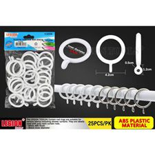 Plastic Curtain Rod Rings 42mm 25pcs/pk