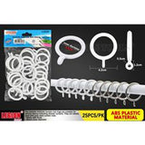 Plastic Curtain Rod Rings 42mm 25pcs/pk