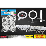 1pack Plastic Curtain Rod Rings 42mm 25pcs/pk