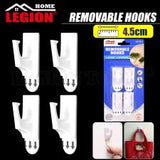 Removable Hooks White 4pcs 4.5x2.5cm (Holding Weight 700g)