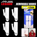 1pack Removable Hooks White 4pcs 4.5x2.5cm (Holding Weight 700g)
