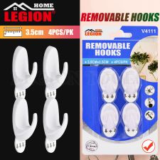 Removable Hooks 4pcs Oval 3.5x2.5cm (Holding Weight 500g)