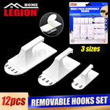1pack Removable Hooks White 12pcs Assorted Set