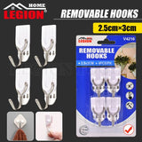 1pack Removable Hooks White 4pcs 3x2.5cm (Holding Weight 300g)