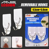 Removable Hooks White 2pcs 5.6x4.6cm (Holding Weight 1kg)