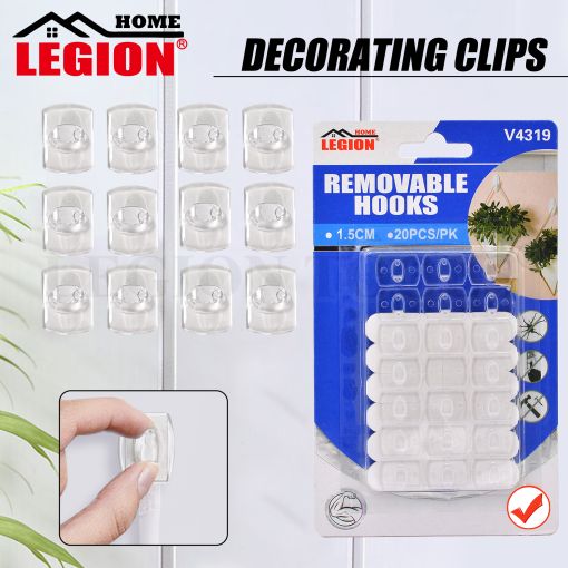 1pack Decorating Clips Clear 20pcs 1.3x1.8cm (Holding Weight 200g)