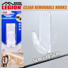Removable Hooks Clear 1pc 10.5x5cm (Holding Weight 2.5kg)