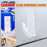 Removable Hooks Clear 1pc 10.5x5cm (Holding Weight 2.5kg)