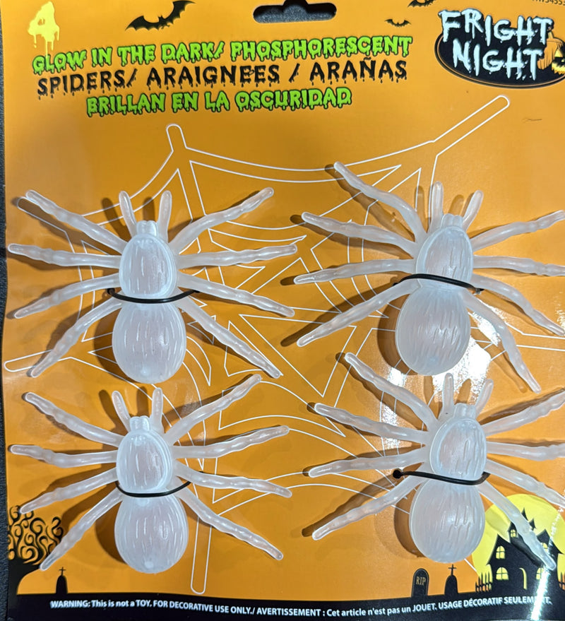 1pack Hween GID spooky spiders 4pcs Size: 11x7.6cm