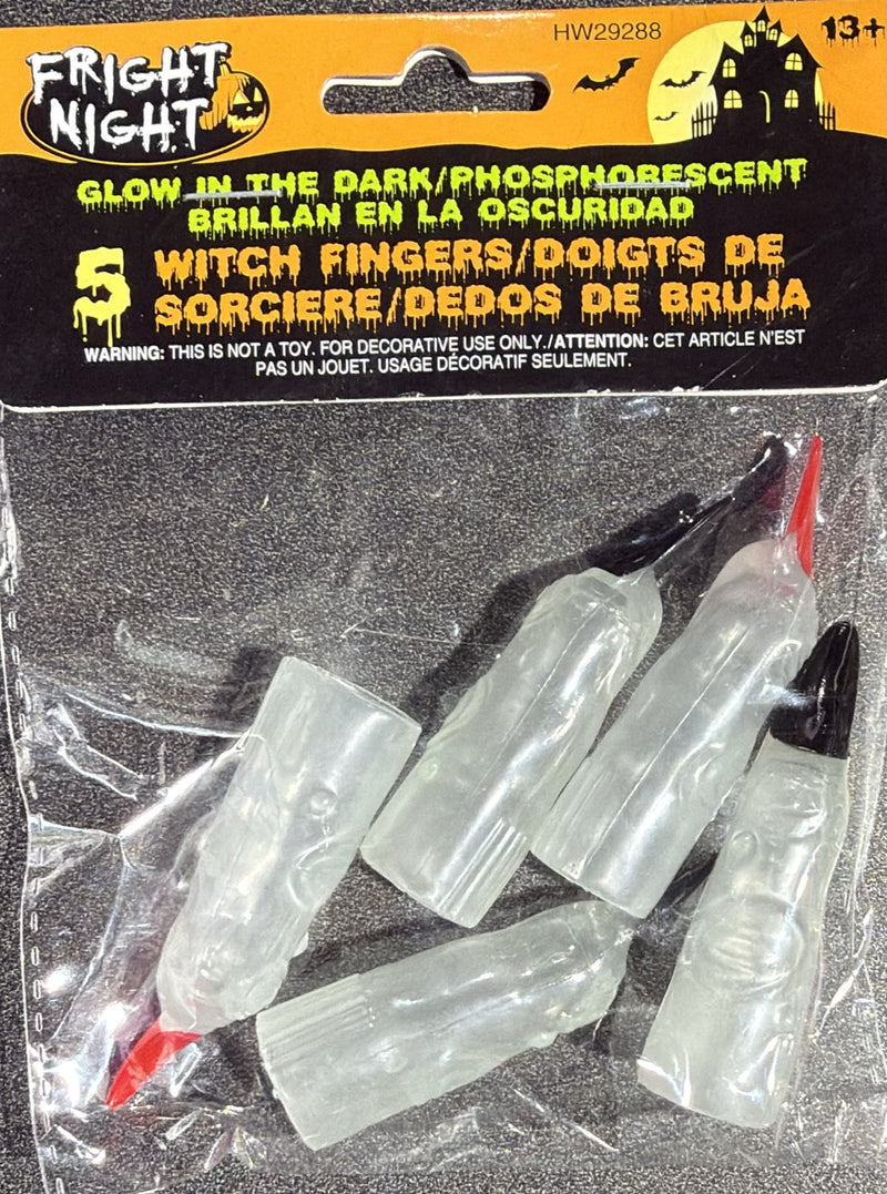 1pack Hween GID Witch Fingers 5pk 6.35cm