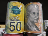 $50 JUMBO Dollar Note Money Tin Australian Box Jar Piggy Bank Coin OZ Variety