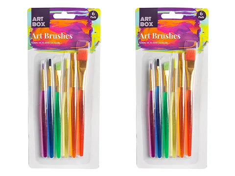 6 PCS TRANSPARENT HANDLE ART BRUSH 1 pack