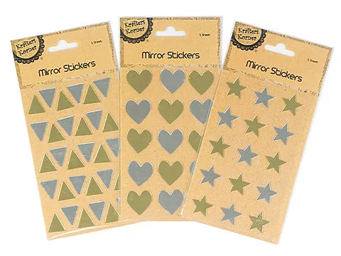 1pack MIRROR STICKERS Assorted Designs