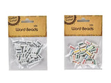 15G WORD BEADS ASSORTED 1 PACK