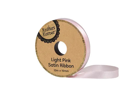 1pc SATIN LIGHT PINK RIBBON 10MMX10M
