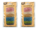 1pack 6 ASSORTED COLOUR BEADS 2MM