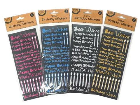 1pack GLITTER BIRTHDAY WISHES Assorted Colors