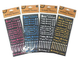 1pack GLITTER BIRTHDAY WISHES Assorted Colors