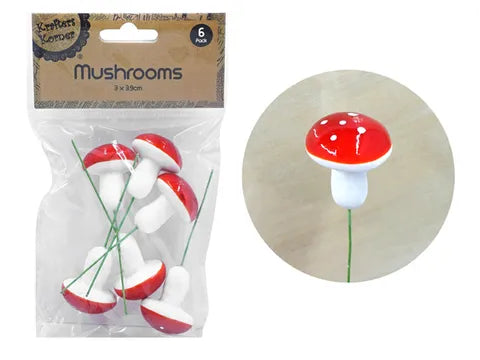 1pack FOAM MUSHROOMS 3CM 6Pcs