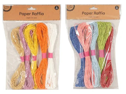 1pack PAPER RAFFIA - TWISTED 5pcs Assorted Colors