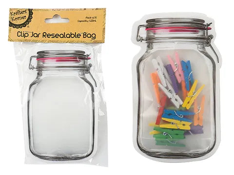 1pack CLIP JAR RESEALABLE BAG/6pcs 120ML