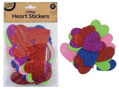 1pack GLITTER FOAM ADHESIVE HEARTS/45pcs