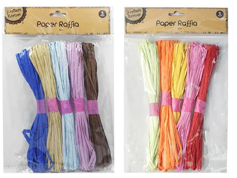 1pack PAPER RAFFIA 5Pcs Assorted Colours