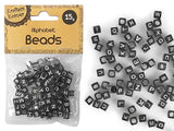 1pack ALPHABET BEADS - 15G BLACK
