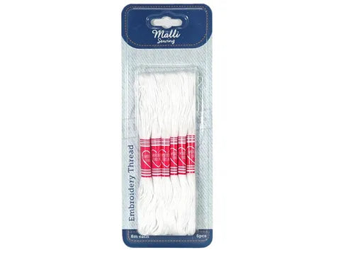 1pack EMBROIDERY THREAD 8M WHITE 6pcs
