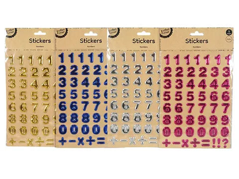 1pack PUFFY NUMBER STICKERS/50 Assorted Colors