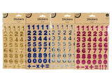 1pack PUFFY NUMBER STICKERS/50 Assorted Colors
