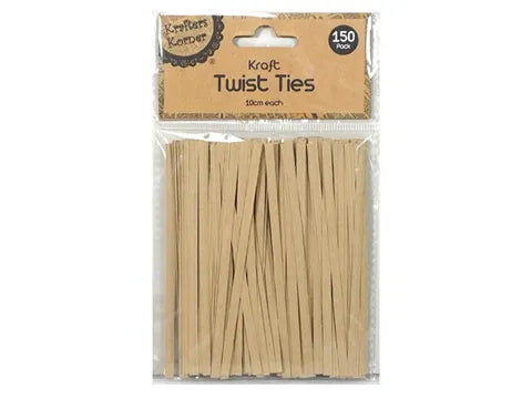 10CM KRAFT TWIST TIES - 150PK