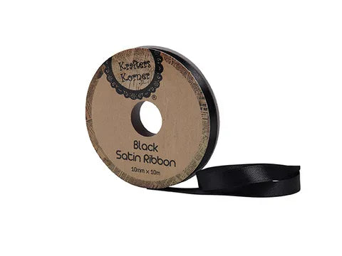 1pc SATIN BLACK RIBBON 10MM X10M