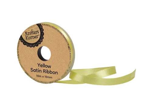 1pc SATIN YELLOW RIBBON 10MM X10M