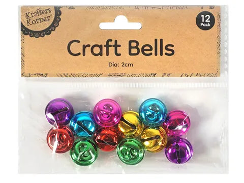 Craft Bells 12pc Multiple Assorted Colors