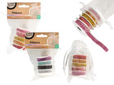 1pack 1CM x 1M GLITTER RIBBONS 5Pcs Assorted Colors