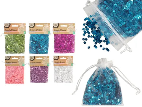 1pack 30G SEQUINS - FLOWER SHAPE Assorted Colors