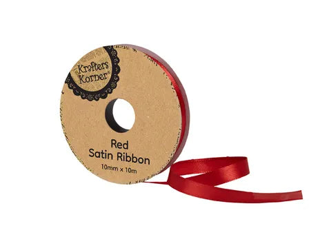 1pc SATIN RED RIBBON 10MMX10M