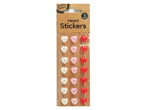 1pack HEART PEARL STICKERS 21Pcs 13mm