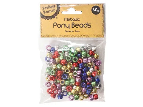 40G PONY BEADS MIXED METALLIC
