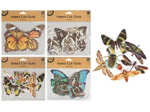 1pack INSECT PRINTED CUT-OUTS 29+ Assorted Designs