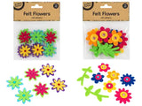 1pack FELT FLOWERS W/ ADHESIVE 12Pcs Assorted Designs
